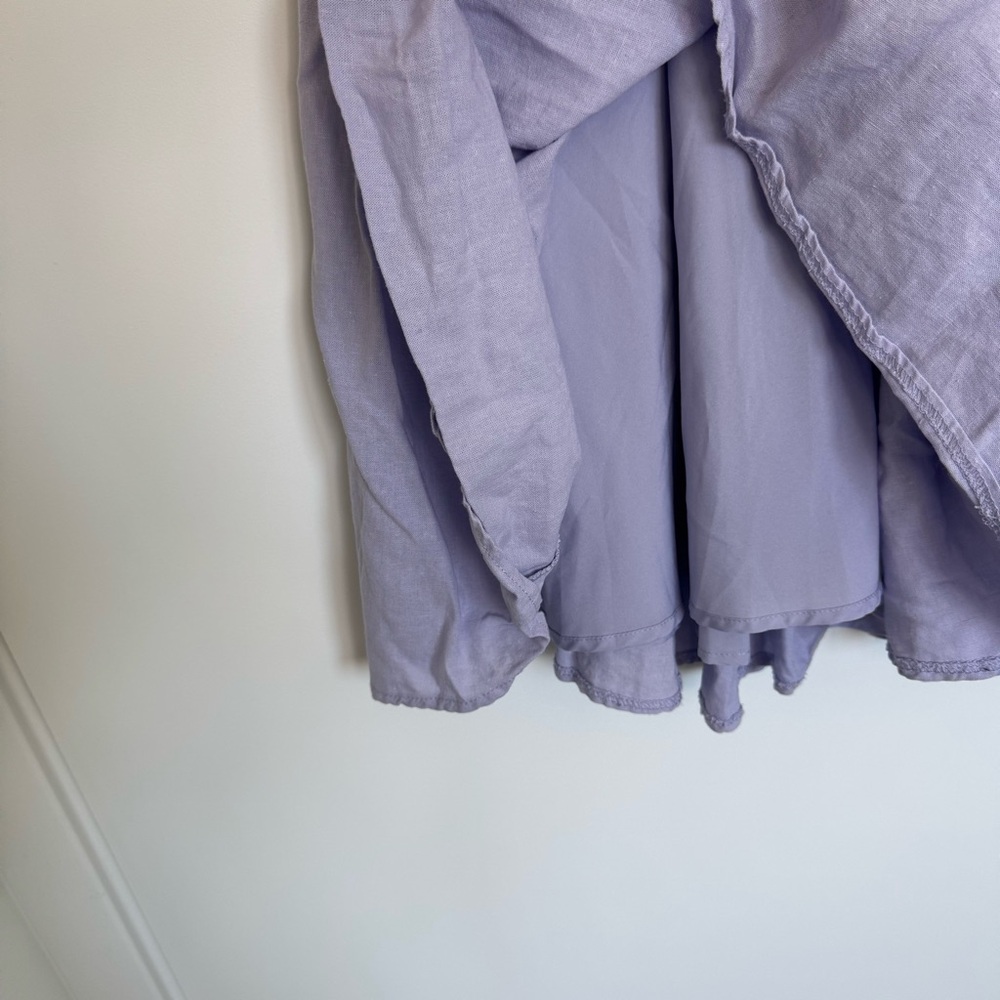 Size 8 Gal Meets Glam Caroline Linen Blend Fit & Flare Light Purple Midi Dress - Picture 15 of 16